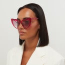 Saint Laurent Women's Loulou Heart Shaped Sunglasses - Pink/Violet