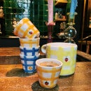 anna + nina Yellow Checkered Strawberry Mug