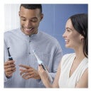 Oral-B iO8 Violet Electric Toothbrush with Travel Case & Toothbrush Heads Bundle (Pack of 4) - Black