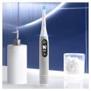 Oral-B iO6 Grey Opal Electric Toothbrush with Travel Case & Toothbrush Heads Bundle (Pack of 4) - White