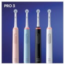 Oral-B Pro 3 3000 Cross Action Black Electric Toothbrush & Toothbrush Heads Bundle (Pack of 4) - Black