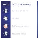 Oral-B Pro 3 3000 Cross Action Black Electric Toothbrush & Toothbrush Heads Bundle (Pack of 4) - Black