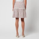 Salvatore Ferragamo Women's Tweed Mini Skirt - Nail Red/Off White/Navy - M