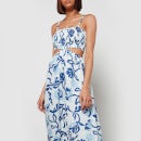 Faithfull The Brand Women's Tayari Midi Dress - Ensola Floral Print/Blue - L