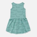 Sproet + Sprout Kids' Croco Print Sleeveless Dress Print - Light Petrol - 12 Months