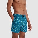 Men's Print Leisure 16" Swim Short Blue