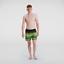 Men's Print Leisure 16" Swim Short Black/Green