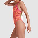 Women's Allover Tie-Back Swimsuit Pink/Yellow