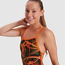 Women's Allover V-Back Swimsuit Orange/Green