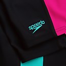 Mädchen Speedo Colourblock langärmeliges Top & Short Schwarz/Pink