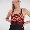 Damen Hyperboom Placement Muscleback Badeanzug Schwarz/Rot