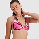 Damen Allover Triangel Bikini Marineblau/Pink