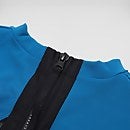 Women's Short Sleeved Low Leg Swimsuit Black/Blue