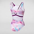 Women's Multistrap Printed Swimsuit Pink/Blue
