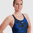 Women's Panel Recordbreaker Swimsuit Black/Blue