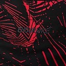 Aquashort de corte en V con estampado integral para hombre, negro/rojo