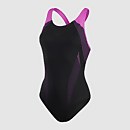 Women's Placement Laneback Swimsuit Black/Pink