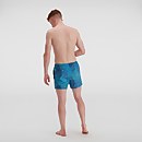 Bañador corto con estampado Leisure de 36 cm para hombre, azul