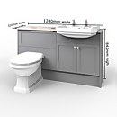 Portfolio Fitted Bathroom Furniture (W)1240mm x (D)320mm  - Painted Classic Thistle Grey