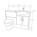 Portfolio Fitted Bathroom Furniture (W)1240mm x (D)320mm  - Gloss Light Grey