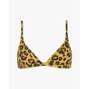 Leopard tiny triangle bikini top - yellow