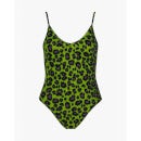 Les Girls Les Boys Leopard V-Neck Swimsuit Green