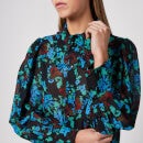 Ganni Women's Printed Light Crepe Shirt - Meadow Azure Blue - EU 34/UK 6
