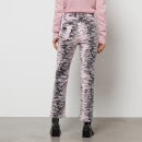 Ganni Women's Print Denim Jeans - Tiger Stripe Light Lilac