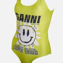 Ganni Women's Recycled Graphic Smiley Face Swimsuit - Blazing Yellow - EU 34/UK 6