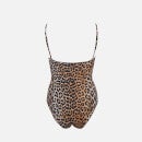 Ganni Women's Recycled Printed Core Swimsuit - Leopard - EU 34/UK 6