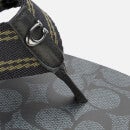 Coach Men's Leather Signature Flip Flops - Charcoal/Black