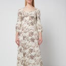 Whistles Women's Hallie Rococo Floral Linen Dress - Multi - UK 12