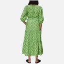Whistles Women's Marni Floral Print Trapeze Dress - Green/Multi - XS