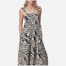 Whistles Women's Mountain Zebra Print Midi Dress - Multi - UK 6
