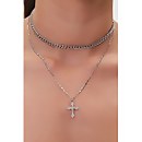 Upcycled Cross Layered Necklace