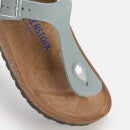 Birkenstock Women's Gizeh Slim Fit Sfb Suede Toe Post Sandals - Faded Aqua - EU 37/UK 4.5