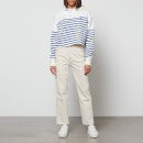 Polo Ralph Lauren Women's Stripe Cropped Long Sleeve Sweatshirt - Sistine Blue/Deckwash White