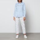 Polo Ralph Lauren Women's Georgia Slim Fit Shirt - 511c Medium Blue/White - S