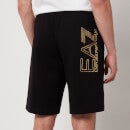 EA7 Men's Logo Series French Terry Shorts - Black/Gold