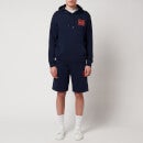 EA7 Men's Graphic Series French Terry Hoodie - Navy Blue - S