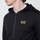 EA7 Men's Core Identity French Terry Zip Hoodie - Black/Gold - S