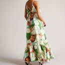 Ted Baker Dulina Halterneck Linen-Blend Dress - UK 8