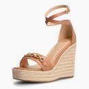 Guess Women's Wendy Leather Wedged Espadrilles - Sand - UK 3