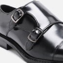 Walk London Men's Oliver Leather Monk Shoes - Black