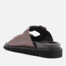 Walk London Men's Jaws Leather Double Strap Sandals - Brown - UK 8