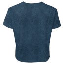 Korn Splatter Women's Cropped T-Shirt - Navy Acid Wash
