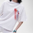 KARL LAGERFELD Women's Fringe Logo T-Shirt - White - XS