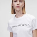 KARL LAGERFELD Women's Elongated Zebra Logo T-Shirt - White - XS
