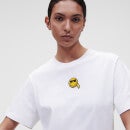KARL LAGERFELD Women's Unisex Mini Smiley Logo T-Shirt - White - XS