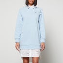 KARL LAGERFELD Women's Broderie Anglaise Sweat Dress - Blue/White - M